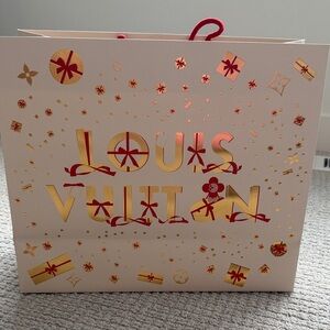 Louis Vuitton Cream Bag with Red and Gold Details Gift Bag